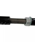 Front Adjustable Track Bar With Relocation Bracket For 0 To 4 Inch Lift Dodge Ram 1994 Through 2002 4x4 4WD 1500 2500 3500 Heavy Duty Carbon Steel Powder Coated Black threaded adjuster close-up