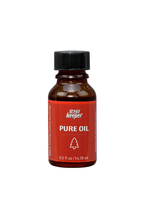 Brown bottle with black cap labeled Pure Oil 0.5 oz for Incandescent Christmas Light Repair Kit With Quick Fix Tool UL Listed Scented Ornament.