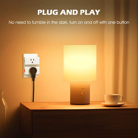 Four Outlet Remote Control Power Strip With One Remote 15A Wireless Light Switch For Household Appliances on wall outlet beside lamp