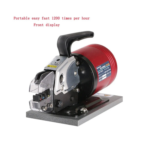Heavy Duty Pneumatic Crimper Terminal Tool For Fast Electric Wire Compression with red body and ergonomic handle.