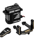 Beefy High Torque Metal Gear Digital Micro Coreless Servo With Horn Mount For 1/18 RC Crawler Redcat Ascent-18 black and gold parts