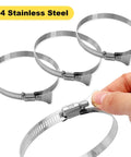 Heavy Duty 2.5 X 10 Ft Dust Collection Hose White Pvc Flexible Tube With Knot Proof Carbon Steel Coil And Quick Grip Clamps Crushes Workshop Grime Like A Boss For Daily Pro Shops with stainless steel clamps.