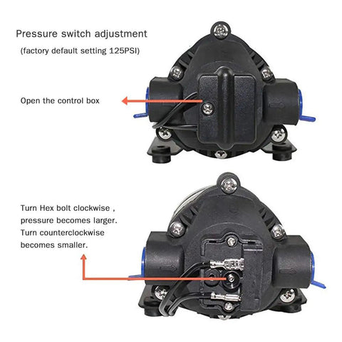 110V High Pressure Diaphragm Water Pump Self Priming 160 PSI 5 LPM 80 GPH Sprayer For Home Misting RV Caravan Boat Marine Use Easy Install Quiet Operation Rugged Build For Outdoor Water Systems