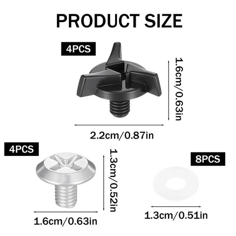 Versatile Ride Ready Motorcycle Helmet Visor Screws Kit 8 Pcs Replacement Bolts Black plastic and silver metal screws sizes