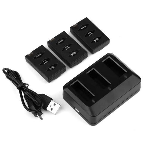 Replacement Battery Kit Three Pack 660mAh For Parrot MiniDrone Jumping Sumo Swing Mambo Rolling Spider With Rechargeable Charger
