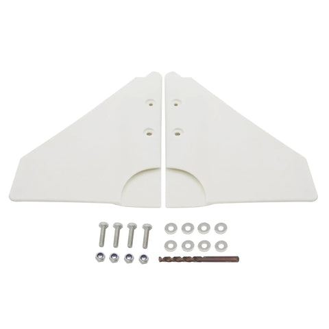 Gas-Saving Dorsal Fin Style Hydrofoil Stabilizer For 5-150 HP Outboard And Sterndrive Motors Durable UV-Resistant PA66 White Plastic With SS316 Bolts Boosts Planing Stability And Fuel Efficiency Across Yamaha Mercury Honda Suzuki