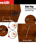 Cordless Drill Organizer Rack Wall Mounted Power Tool Storage Five Hanging Slots Wooden M003W2 with side plug features