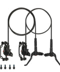 4 Piston Hydraulic Disc Brakes Set for Mountain Bike and E Bike With Front Left Hose 80cm and Rear Right Hose 150cm Upgraded Ceramic Pads