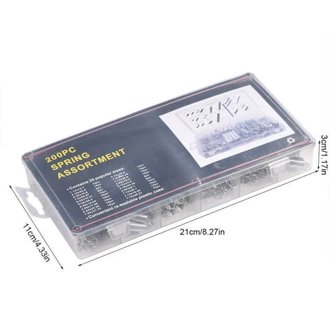 Check Out This Awesome 200 Piece Spring Kit With 20 Solid Sizes For All Your Gadget Fixes And Diy Projects Featuring Easy Storage Box That Lets You Grab The Right Compression Or Extension Springs Fast, 21cm plastic case