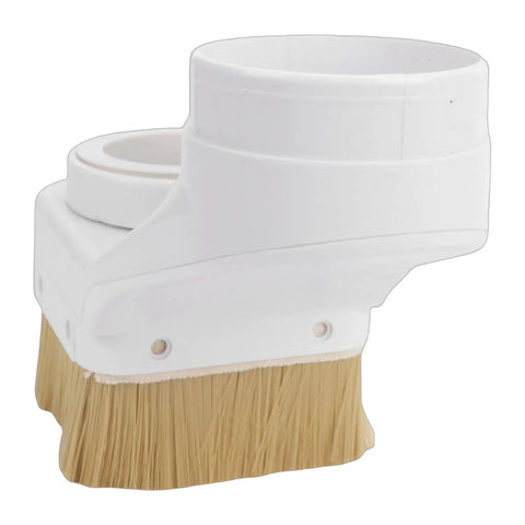 Heavy Duty 80mm Cnc Spindle Dust Boot Shoe With Double Door Brush Seal And 100mm Hose Port Straight Up white boot with brush bristles