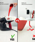 Comparison of paint refill methods using 600W HVLP Paint Sprayer With Three Spray Patterns And 800ml Cup, clean vs messy