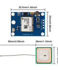 Dimensions of Dual 3.3V 5V GPS Module Kit With Ceramic Antenna for Flight Control and Microcontrollers High Sensitivity NEO6M Receiver