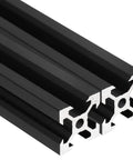 Two Pack 450mm 2020 Aluminum Extrusion Profiles European Standard Anodized Black Linear Rail Guide For 3D Printers