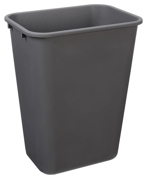 Lightweight Rectangular Office Trash Bin 10 Gallon Wastebasket Grey No Fuss Cleanup Durable Garbage Can for Busy Workspaces