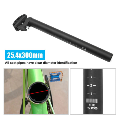 25.4mm Bicycle Seat Post With 300mm Length And Adjustable Clamp Clear Height Scale For Easy Precise Height Tilt Ready Saddle Adjustment