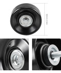 LS drive serpentine belt idler pulley with CNC machined gear, 90mm diameter, designed for 4.8L to 6.2L engines.