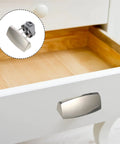Two Sets Push Button Latch For Cabinet, Drawer, Table, Camper, And Cupboard With Thumb Rotation Switching displayed on drawer