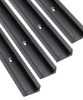 Aluminum 48 Inch T Track For Woodworking Universal Double Cut Profile With Predrilled Mounting Holes And Hold Down Clamps Sandblast Black Anodized 4 Pack