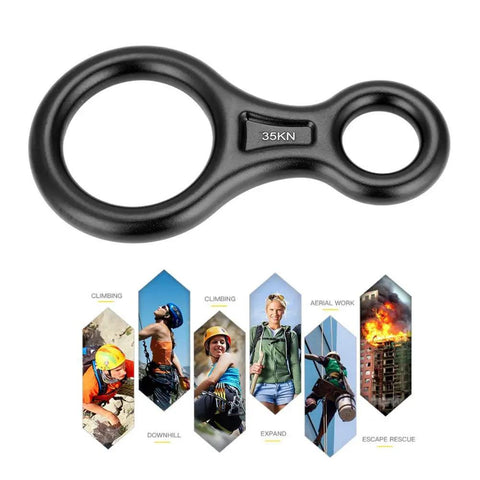 Figure 8 Descender for Climbing Beefy Aluminum Rigging Plate 35 kN Capacity Outdoor Rappel Gear Belay Device and Downhill Ring Black