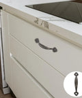 Rustic Zinc Alloy Cabinet Handles Set 10 Pieces For Kitchen Cabinets, Wardrobes And Drawers, farmhouse style on white drawer