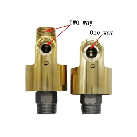 1.5 Inch Rotating Joint With No Leak Brass Seals For 360 Degree Smooth Rotation, Keeps Hose From Kinking, Built Tough DN40 Port, Heavy Duty High Pressure Connector, Easy Install, Long Lasting Brass Construction two brass rotating joints, one-way and two-way ports
