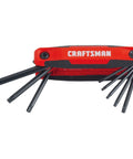 Beefy 8 Key Folding Star Hex Key Set With Durable Composite Construction Built To Last Secure Rubber Grip Inserts Chamfered Edge