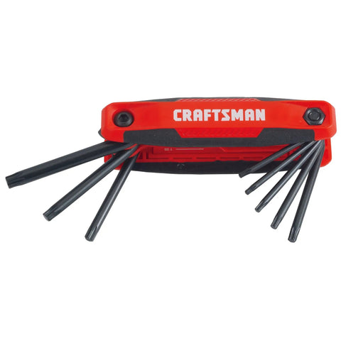 Beefy 8 Key Folding Star Hex Key Set With Durable Composite Construction Built To Last Secure Rubber Grip Inserts Chamfered Edge