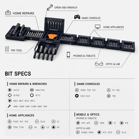 No Fuss Repairs Grab This Badass 55 Piece Precision Screwdriver Set With Magnetic CRV Bits Mini Wrenches and Pry Tools Inside