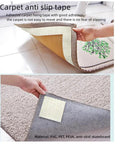 Double-Sided Anti-Slip Rug Tape Gripper For Hardwood Floors And Tile Keeps Rugs In Place With Strong Dual Grip shown used under a rug