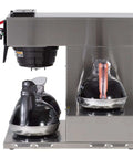 Automatic Commercial Coffee Brewer With 3 Lower Warmers 120V Delivers 3.9 Gallons Per Hour Hot Water Tap And Backup Pour Over SplashGard Deflector Stainless Steel Construction Compatible With Carafes Decanters And Airpots