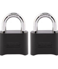 Custom Four Digit Padlock With Weatherproof Build For Indoor And Outdoor Use No Sweat To Set Your Own Code Ideal For Gym Lockers Gates Sheds And School Lockers Tough 2 Pack To Keep Your Stuff Safe displayed side by side