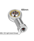 4 Pack 8mm Rod End Bearings M8x1.25 Right Hand Female Thread Self Lubricating Joint for Linkages, Heavy Duty Metric Spherical Bearings with 14 Degree Misalignment, 12.9 kN Static and 11.6 kN Dynamic Load Capacity, 8mm rod end bearing