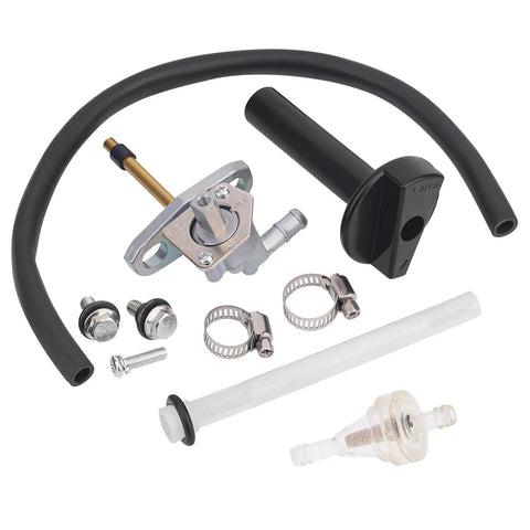 Fuel Valve Petcock Shut Off Tank Switch Kit And Fuel Filter Kit Compatible With Recon 250 Rancher 350 420 Foreman 400 450 FourTrax