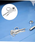 Adjustable Steel Vice Grip Plier for Automotive Sheet Metal Repair shown on blue panel, showcasing heavy duty locking clamp mechanism