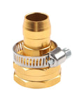 Heavy Duty Aluminum Garden Hose Mender Repair Kit With 3/4 Inch Us Thread Male Female Fitting And Stainless Steel Clamp For Sprayer Leak Fix And End Replacement No Tools Needed Just Twist And Go, brass hose mender with clamp