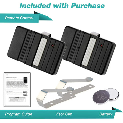 Two Pack No Fuss Garage Door Opener Remote Compatible With GT90-1 G220 MAT90 GT912 AT90 For Sears Craftsman LiftMaster Openers