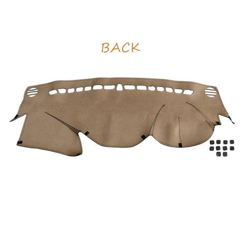 Back view of Leather Dashboard Cover Mat Black Line For Hyundai Sonata 2011 2014 Dope Dash Shield That Blocks Sun Glare And UV Rays