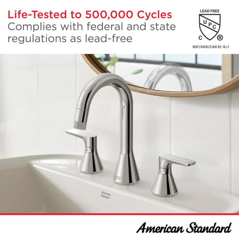 Colony Pro Single Handle Bathroom Sink Faucet With Metal Drain 1.2 GPM Polished Chrome Easy One Person Install in bathroom setting