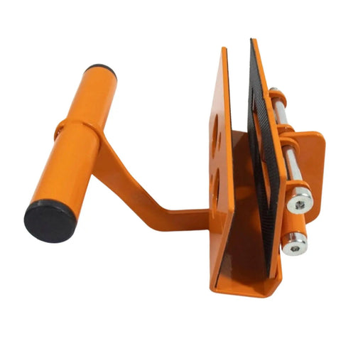 Rock Solid Heavy Duty Lifter Tool For DIY Pros And Construction Crews Auto Adjusting Jaw, orange metal design with ergonomic handle.