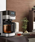 Four Cup Coffee Maker With Timer Pause And Pour Anti Drip Brew For Real Kickass Flavor Stainless Steel Carafe in home setting
