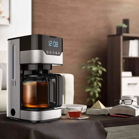 Four Cup Coffee Maker With Timer Pause And Pour Anti Drip Brew For Real Kickass Flavor Stainless Steel Carafe in home setting