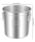 Built Like A Tank 304 Stainless Steel Airtight Canister For Kitchen Storage, 15.75-inch diameter with welded handles.