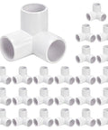 24 Pack Three Way Three Quarter Inch PVC Pipe Fittings Elbow Side Outlet 90 Degree Connectors Furniture Grade