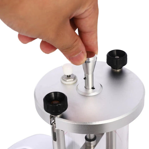 Hand operating Pro Grade Waterproof Watch Case Tester For Two Watches, Aluminum Alloy Pressure Testing Rig for precise waterproof verification