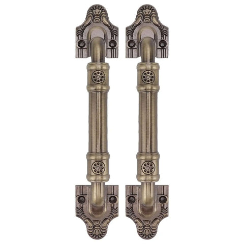 Two Piece Antique Bronze Barn Door Handles Set With Mounting Screws For Cabinets, Wardrobes, Closets And Gates, Vintage Drawer Pulls