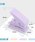 Purple mini hole puncher from Three Piece Mini Hole Puncher Set With Six Sheet Capacity Each For ID Cards Chipboard Arts And Crafts Projects