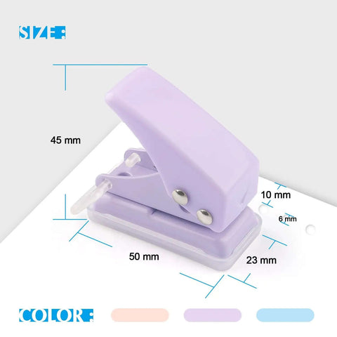 Purple mini hole puncher from Three Piece Mini Hole Puncher Set With Six Sheet Capacity Each For ID Cards Chipboard Arts And Crafts Projects