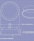 No Slip Self Stick Round Anti Skid Pads 0.5 Inch Diameter 0.14 Inch Thick With Scratch Protection blue schematic