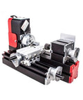 High Power Mini Metal Lathe For Diy Machining with 20W motor, compact design for turning wood, plastic, aluminum, and copper.