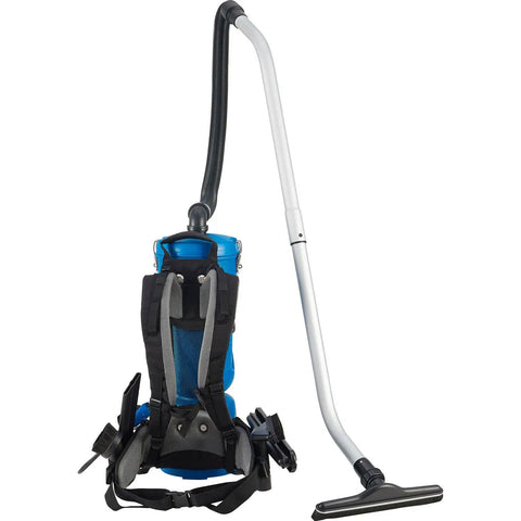Ergonomic HEPA Backpack Vacuum With 8 Piece Tool Kit 2.5 Gallon Capacity 105 CFM 1080W 120V 50 Foot Power Cord Ultra Quiet 70 DB Lightweight 13 Lb Design A Real Workhorse With Detachable Cord And Crush Proof Hose